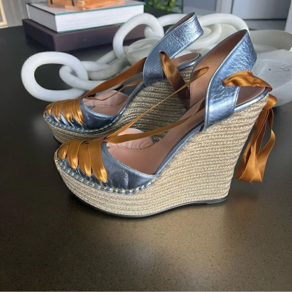 GUCCI Lilibeth leather espadrilles Size 40